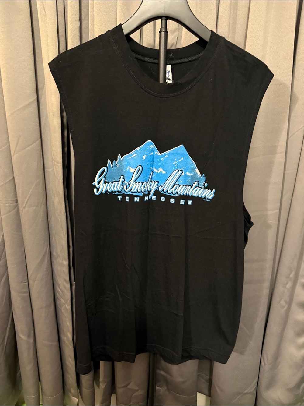 Great Smoky Mountains Tennessee Graphic Muscle Tee - Black & Blue